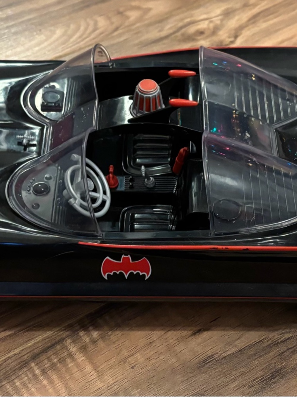 Classic Black and Red Batmobile Kids Toy Car - Collectible Play Vehicle